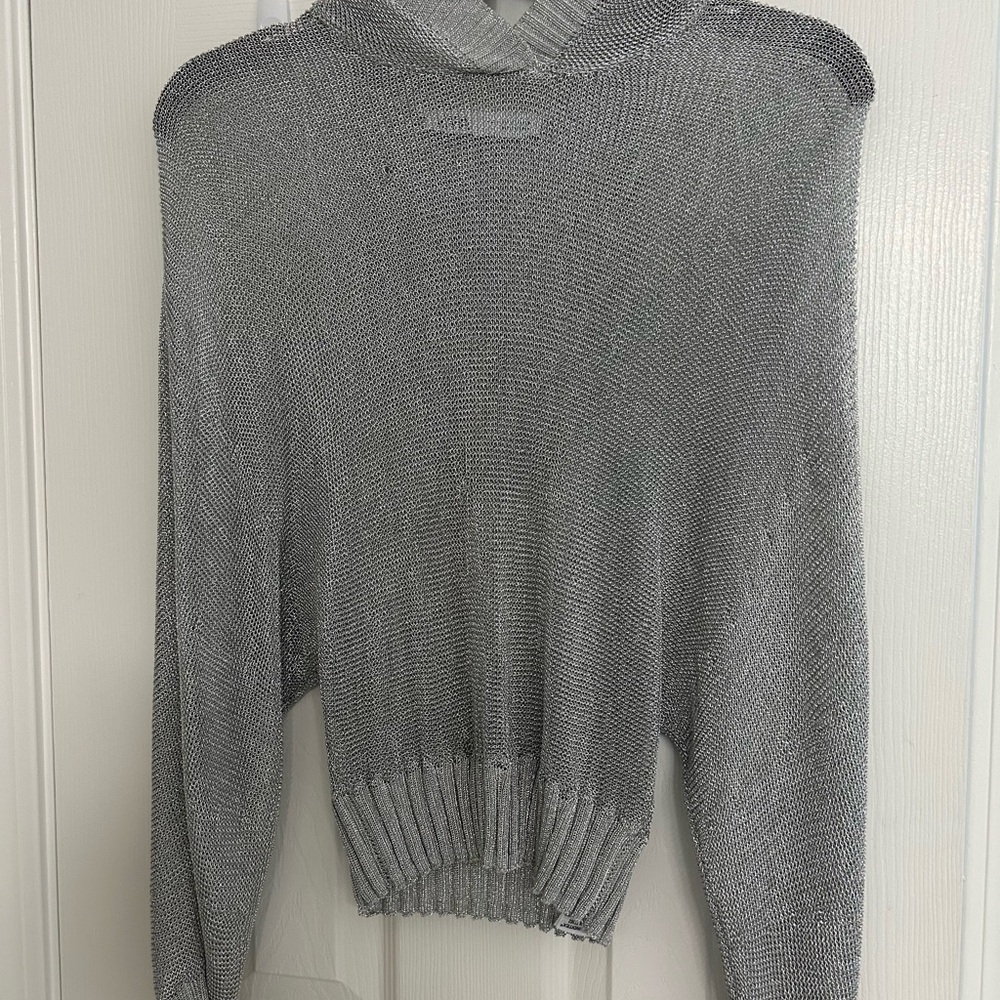 Zara Silver Metallic Sweater